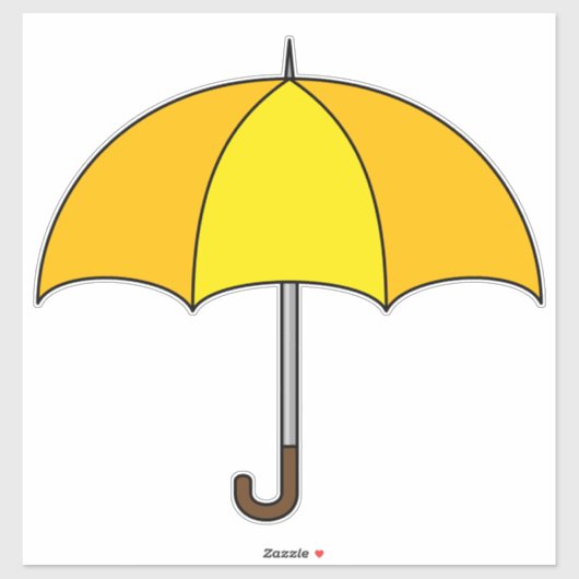 Gele Paraplu Sticker (Vel)