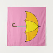 Gele Paraplu Wandkleed (Voorkant (horizontaal))