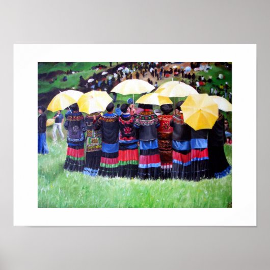 Gele paraplu's (schoonheidswedstrijd) poster (Voorkant)