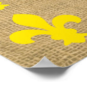 Gele Parisian Moods Fleur de Lys-patroon Poster (Hoek)