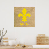 Gele parisian Moods Fleur de Lys Poster (Keuken)