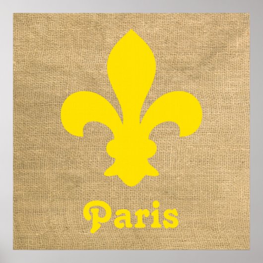 Gele parisian Moods Fleur de Lys Poster (Voorkant)