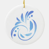 Gele parkiet keramisch ornament (Achterkant)