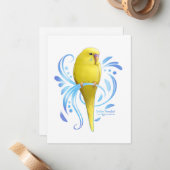 Gele parkiet notitiekaartje (Voorkant / Achterkant in situ)