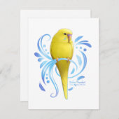 Gele parkiet notitiekaartje (Voorkant / Achterkant)