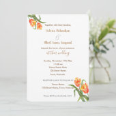 Gele parrot Tulips Floral Wedding Kaart (Staand voorkant)