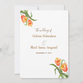 Gele parrot Tulips Floral Wedding Kaart (Achterkant)
