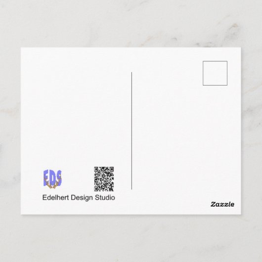 Gele parrots Paars DIY Briefkaart (Achterkant)