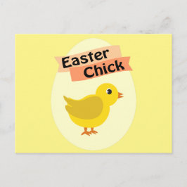 Gele Pasen Kuiken Feestdagenkaart