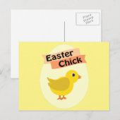 Gele Pasen Kuiken Feestdagenkaart (Voorkant / Achterkant)