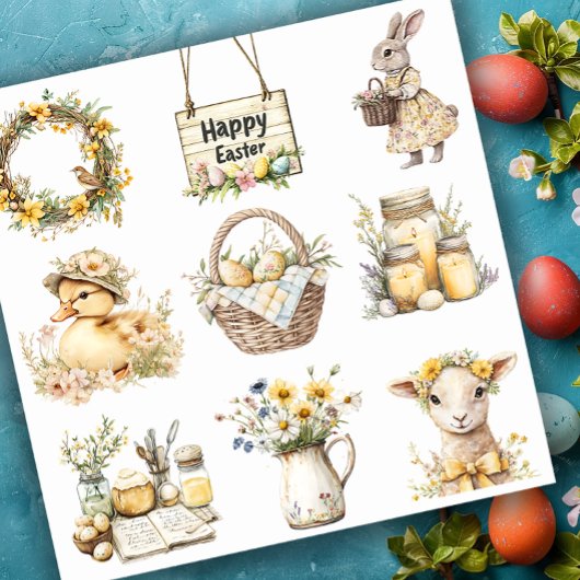 Gele Pasen Set 1 Sticker