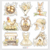 Gele Pasen Set 2 Sticker (Vel)