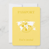 Gele Paspoort Reis Jongen Baby Shower Wereldkaart  Kaart (Voorkant)
