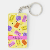  Gele Paspoortzegels Naam Gepersonaliseerd Sleutelhanger (achterkant)