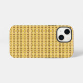 Gele pastapatroon iPhone hoesje (Achterkant horizontaal)