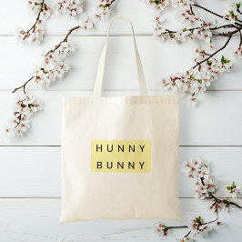 Gele pastel "Hunny Bunny" Schattige Pasen Tote Bag