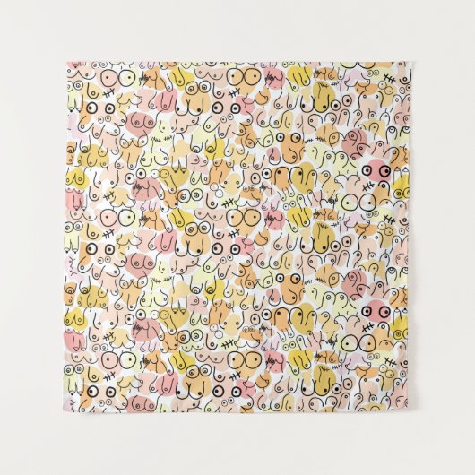 gele pastel vrouw wandkleed (Voorkant)