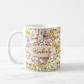 gele pastelvrouw koffiemok