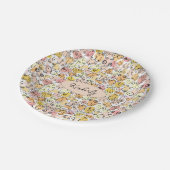 gele pastelvrouw papieren bordje (Gekanteld)