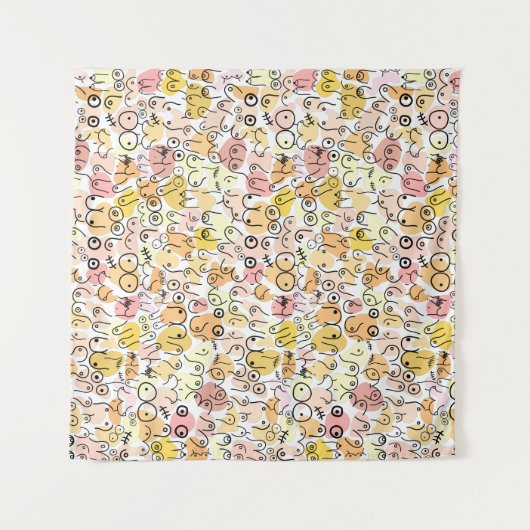 gele pastelvrouw wandkleed (Voorkant (horizontaal))