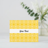 Gele patroon met sterren briefkaart (Staand voorkant)