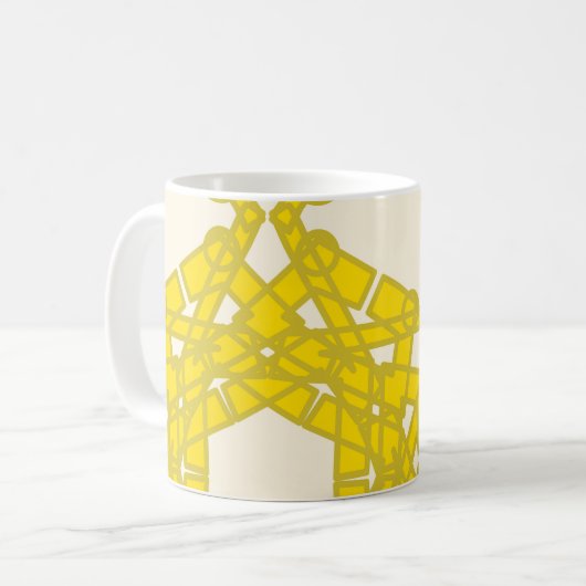 Gele patroonMok Koffiemok (Voorkant links)