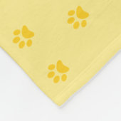 Gele paw Print Fleece Blanket (Hoek)