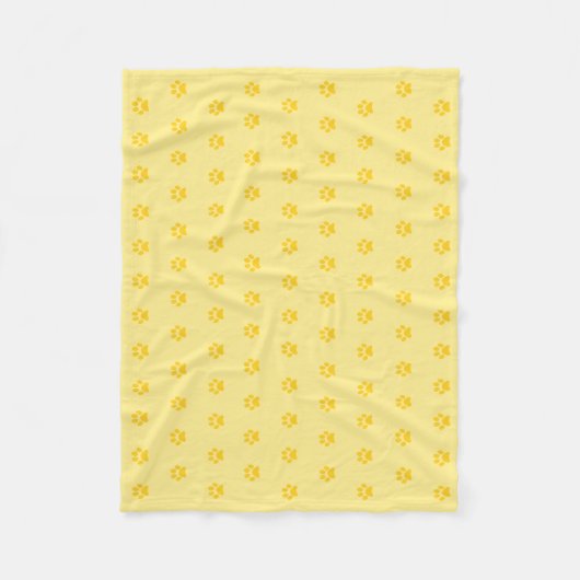 Gele paw Print Fleece Blanket (Voorkant)