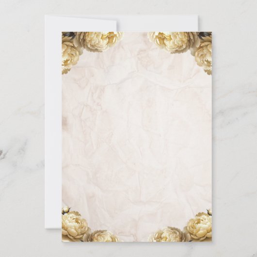 Gele Peony Mason Jar Rustiek Vrijgezellenfeest Kaart (Achterkant)