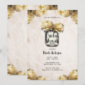 Gele Peony Mason Jar Rustiek Vrijgezellenfeest Kaart (Voorkant / Achterkant)