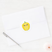 Gele peper ronde sticker (Envelop)