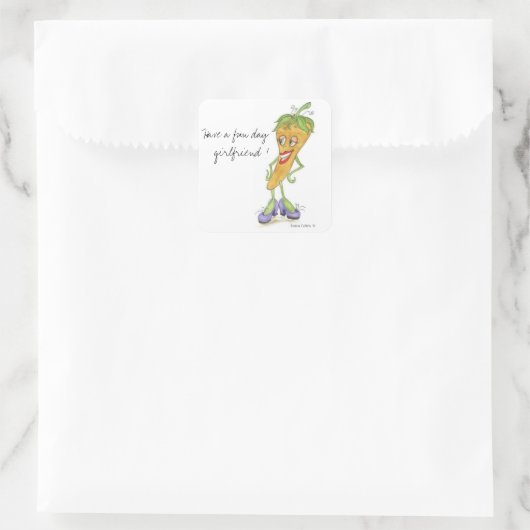 Gele peper sticker (Tas)