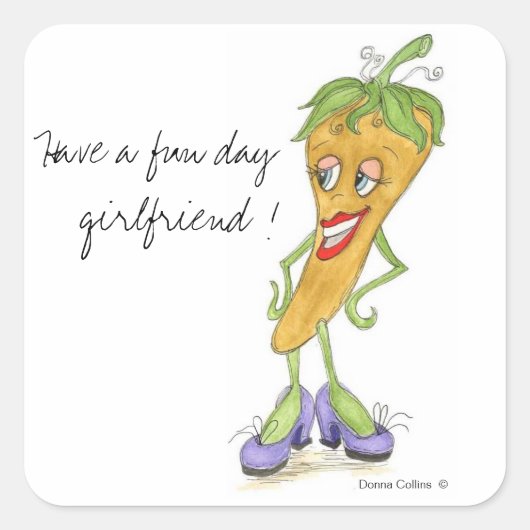 Gele peper sticker (Voorkant)