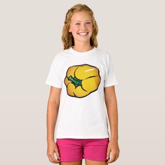 Gele pepper Girls T-Shirt (Voorkant volledig)