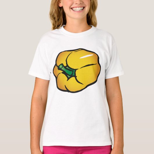 Gele pepper Girls T-Shirt (Voorkant)