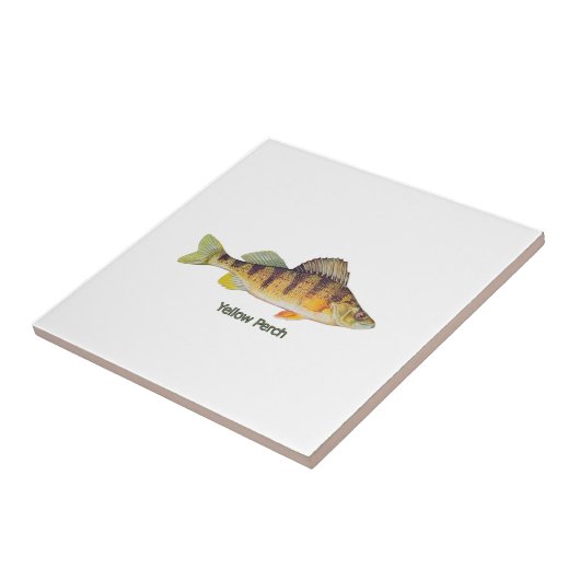 Gele Perch met de titel Tegeltje (Zijkant)
