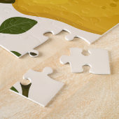 Gele peren bladeren witte achtergrond legpuzzel (Zijkant)
