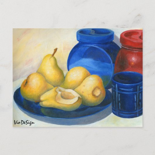 gele peren briefkaart (Voorkant)