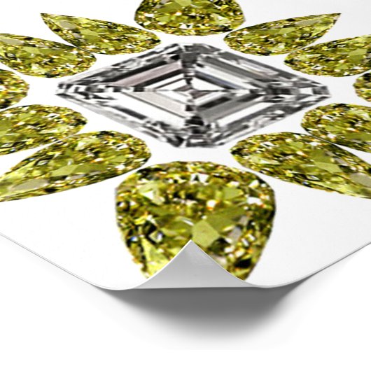 Gele peren Diamond Poster (Hoek)