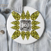 Gele peren Diamond Ronde Button 6,0 Cm (In situ)