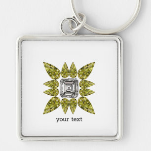 Gele peren Diamond Sleutelhanger