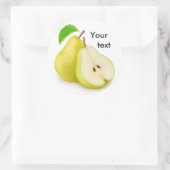 Gele peren knippen ronde sticker (Tas)