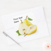 Gele peren knippen vierkante sticker (Envelop)