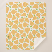 Gele peren | Monogram Sherpa Blanket Deken (Voorkant)