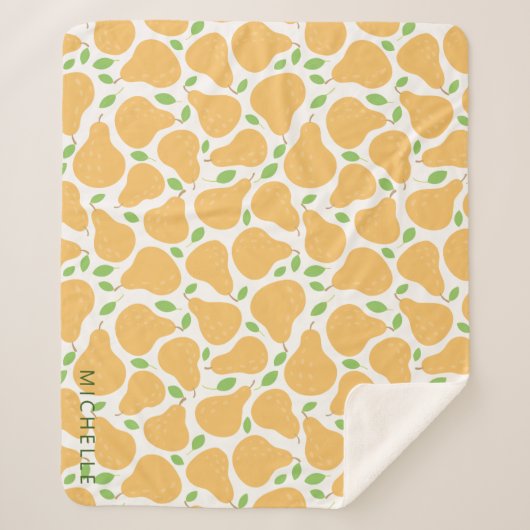 Gele peren | Monogram Sherpa Blanket Sherpa Deken (Voorkant)