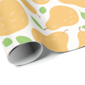 Gele peren naadloos patroonvervulpapier cadeaupapier (Rol Hoek)