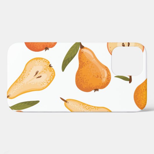 Gele peren: naadloze witte achtergrond. Case-Mate iPhone case (Achterkant (horizontaal))