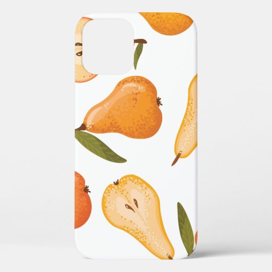Gele peren: naadloze witte achtergrond. Case-Mate iPhone case (Achterkant)
