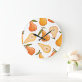 Gele peren: naadloze witte achtergrond. grote klok (Huis)