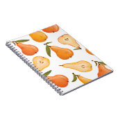 Gele peren: naadloze witte achtergrond. notitieboek (Rechterzijde)